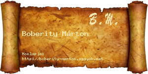 Boberity Márton névjegykártya