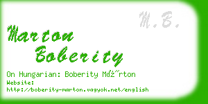 marton boberity business card
